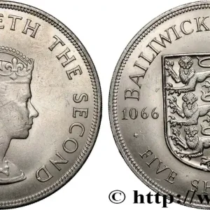 JERSEY 5 Shillings 900e anniversaire de la Bataille d’Hastings 1966 Londres fwo_833152 Monde Commander Vite