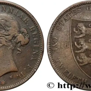 JERSEY 1/12 Shilling Victoria 1877 Heaton fwo_833170 Monde Réduction
