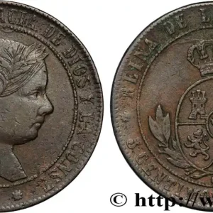 Satisfait Ou Remboursé ESPAGNE 5 Centimos de Escudo Isabelle II 1868 Oeschger Mesdach & CO fwo_833172 Monde