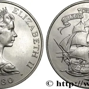 Offre Exclusive GIBRALTAR 1 Crown Elisabeth II / 175e anniversaire de la mort de l’amiral Nelson 1980 fwo_833216 Monde