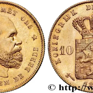 Artisanat OR, PALLADIUM ET PLATINE INVESTISSEMENT 10 Gulden Guillaume III, 2e type 1877 Utrecht fwo_834464 Monde