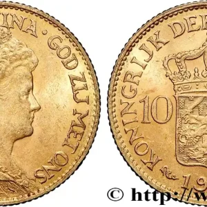 Édition Limitée OR, PALLADIUM ET PLATINE INVESTISSEMENT 10 Gulden, 3e type Wilhelmina 1917 Utrecht fwo_834489 Monde
