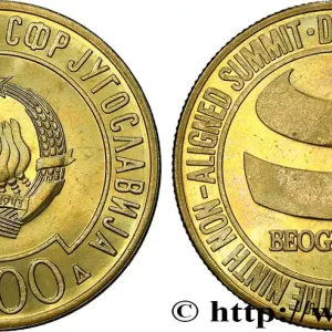 Livraison Mondiale YOUGOSLAVIE 5000 Dinara Proof 9e sommet des pays non-alignés 1987 fwo_835275 Monde