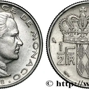 MONACO 1/2 Franc Rainier III 1968 Paris fwo_841504 Monde Gros Lot