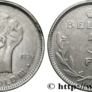 BELGIQUE 5 Frank (Franc) Léopold III 1936 fwo_841839 Monde Prix Cassé