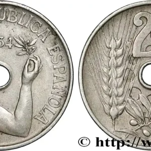 ESPAGNE 25 Centimos monnayage républicain 1934 fwo_841849 Monde Commande En Gros