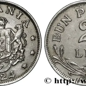 Certifié ROUMANIE 2 Lei 1924 Poissy fwo_841863 Monde