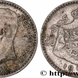 BELGIQUE 20 Francs Albert Ier légende Flamande 1934 fwo_776939 Monde Acheter Direct
