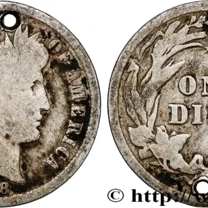 ÉTATS-UNIS D'AMÉRIQUE 1 Dime Barber 1908 Philadelphie fwo_789702 Monde Livraison Gratuite