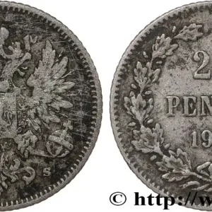 Fait Main FINLANDE 25 Pennia Grand-Duché de Finlande 1915 Helsinki fwo_820092 Monde