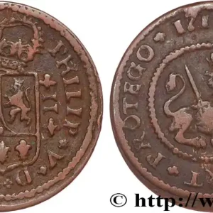 ESPAGNE 2 Maravedis frappe au nom de Philippe V 1718 Barcelone ou Burgos fwo_820740 Monde Acheter Direct