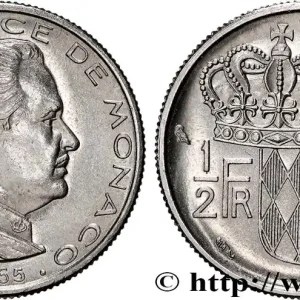 Fait Main MONACO 1/2 Franc Rainier III 1965 Paris fwo_824766 Monde