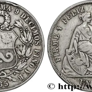 PÉROU 1 Sol “Liberté” assise 1865 Lima fwo_831968 Monde Prix Choc