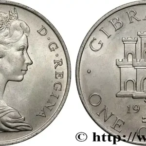 GIBRALTAR 1 Crown Elisabeth II / emblème 1970 fwo_833249 Monde Jusqu’à Épuisement Des Stocks