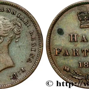 Commander Maintenant ROYAUME-UNI 1/2 Farthing Victoria “tête jeune” 1843 fwo_833517 Monde