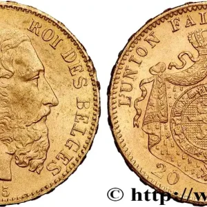 En Vogue OR, PALLADIUM ET PLATINE INVESTISSEMENT 20 Francs Léopold II 1875 Bruxelles fwo_834610 Monde