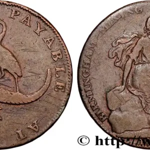 ROYAUME-UNI (TOKENS) 1/2 Penny Birmingham (Warwickshire) 1792 fwo_834753 Monde Expédié Aujourd’hui