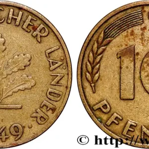 ALLEMAGNE 10 Pfennig “Bank deutscher Länder” 1949 Stuttgart - F fwo_836862 Monde Fait Main