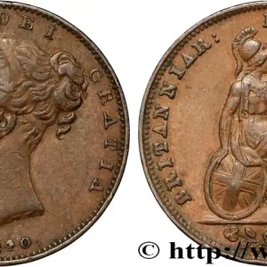 Livraison Gratuite ROYAUME-UNI 1 Farthing Victoria “tête jeune” 1840 fwo_830905 Monde