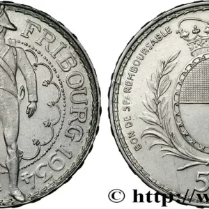 Certifié SUISSE 5 Francs, monnaie de Tir, Fribourg 1934 Le Locle fwo_830926 Monde