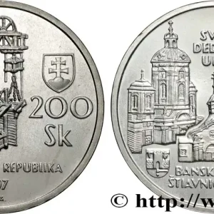En Vogue SLOVAQUIE 200 Korun inscription de Banská Štiavnica au patrimoine mondial de l’UNESCO 1997 fwo_842787 Monde