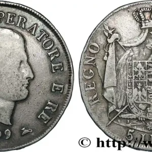 ITALIE - ROYAUME D'ITALIE - NAPOLÉON Ier 5 lire, 1er type, tranche en relief 1809 Bologne fwo_841819 Monde Gros Lot