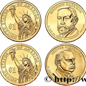 Retour Gratuit ÉTATS-UNIS D'AMÉRIQUE Lot de quatre monnaies présidentielles 2012 2012 Philadelphie - P fwo_598784 Monde