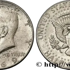 Remise ÉTATS-UNIS D'AMÉRIQUE 1/2 Dollar ‘proof’ Kennedy 1969 Denver fwo_347692 Monde