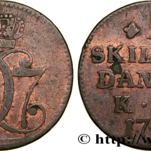 DANEMARK 1 Skilling monogramme couronné de Christian VII 1771 Copenhague fwo_359603 Monde Original