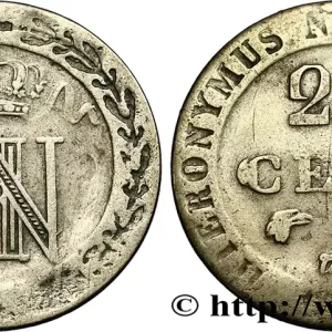 ALLEMAGNE - ROYAUME DE WESTPHALIE - JÉRÔME NAPOLÉON 20 Centimes 1812 Cassel fwo_377292 Monde Remise