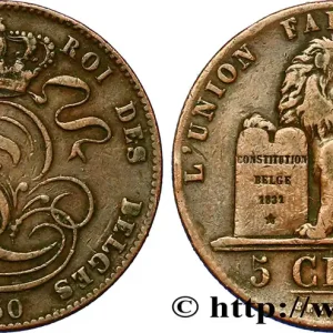 BELGIQUE 5 Centimes Léopold Ier 1850 fwo_382074 Monde Retour Gratuit