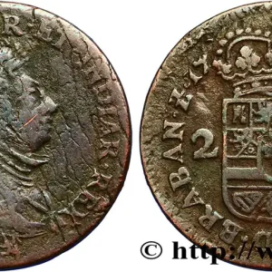 BELGIQUE - NAMUR 2 Liards Philippe V d’Espagne 1709 Namur fwo_383397 Monde Tendance