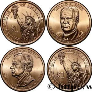 ÉTATS-UNIS D'AMÉRIQUE Lot de trois monnaies présidentielles 2016 Philadelphie fwo_600666 Monde Affaire À Saisir