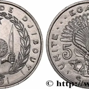 DJIBOUTI 5 Francs 1991 Paris fwo_814179 Monde Meilleur Choix