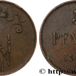 Soldes FINLANDE 5 Pennia monogramme Tsar Nicolas II 1901 fwo_820348 Monde