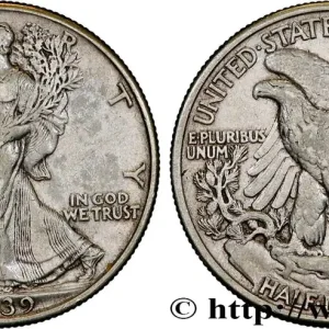 Promotion Saisonnière ÉTATS-UNIS D'AMÉRIQUE 1/2 Dollar Walking Liberty 1939 Philadelphie fwo_835716 Monde