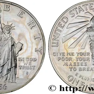 Réduction ÉTATS-UNIS D'AMÉRIQUE 1 Dollar Proof Statue de la Liberté, Ellis Island 1986 San Francisco - S fwo_835729 Monde