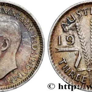 Meilleure Vente AUSTRALIE 3 Pence Georges VI 1943 Melbourne fwo_838553 Monde