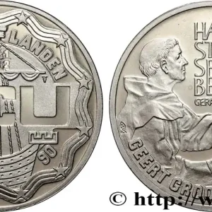 PAYS-BAS 2,5 Ecu Proof Gérard (Gert) Groote 1990 fwo_838942 Monde Petit Prix