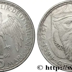 ALLEMAGNE 5 Mark Gerhard Mercator Proof 1969 Stuttgart fwo_838954 Monde Top Vente