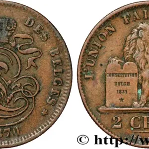 BELGIQUE 2 Centimes Léopold II 1870 fwo_839363 Monde Quantité Limitée