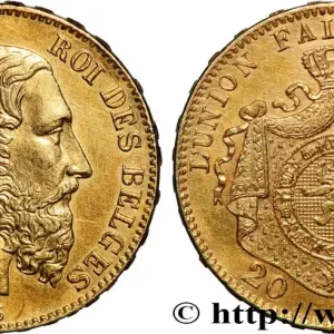 OR, PALLADIUM ET PLATINE INVESTISSEMENT 20 Francs Léopold II 1875 Bruxelles fwo_841271 Monde Marque