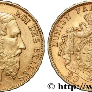 Soldes OR, PALLADIUM ET PLATINE INVESTISSEMENT 20 Francs Léopold II 1877 Bruxelles fwo_841274 Monde