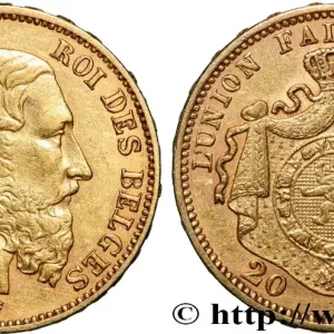 OR, PALLADIUM ET PLATINE INVESTISSEMENT 20 Francs Léopold II 1877 Bruxelles fwo_841275 Monde Bon Marché