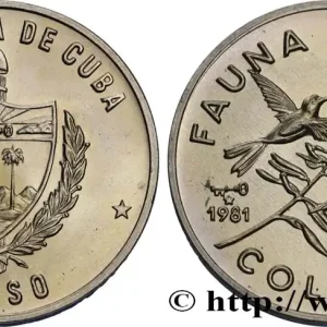 CUBA 1 Peso armes / série Faune Cubaine / Colibri 1981 fwo_845161 Monde Meilleure Qualité