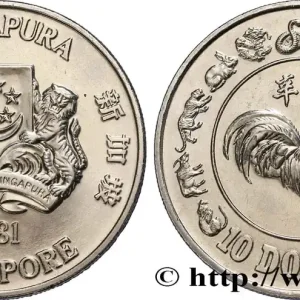 SINGAPOUR 10 Dollars année du coq : emblème / coq 1981 fwo_845320 Monde Nouveauté