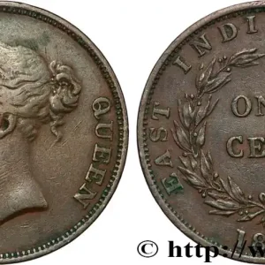 Expédition Rapide ÉTABLISSEMENTS DES DÉTROITS 1 Cent Victoria East India Company 1845 fwo_847015 Monde