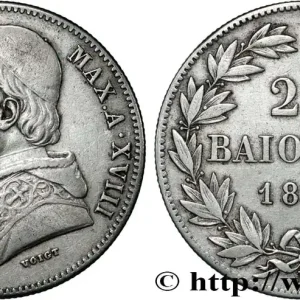Vente Directe VATICAN ET ÉTATS PONTIFICAUX 20 Baiocchi Pie IX an XVIII 1863 Rome fwo_847065 Monde