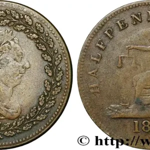 Seulement Aujourd’hui ROYAUME-UNI (TOKENS) 1/2 Penny - Georges III lauré 1812 fwo_847067 Monde