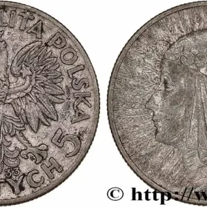 POLOGNE 5 Zlotych reine Jadwiga 1933 Varsovie fwo_777237 Monde Livraison Gratuite